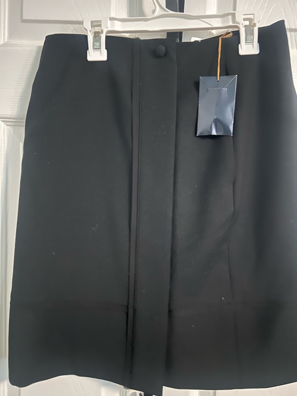 Brooks Brothers Black Pencil Skirt with Covered Button